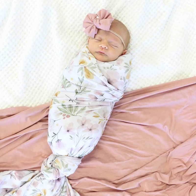 Maeve’s Mauve & Mustard Floral Oversized Swaddle Blanket