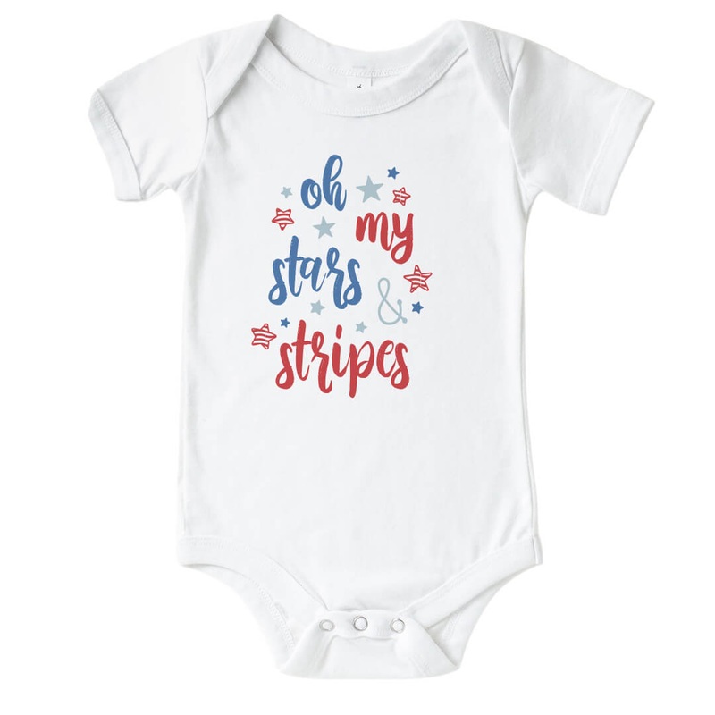 Oh My Stars & Stripes Graphic Bodysuit | White