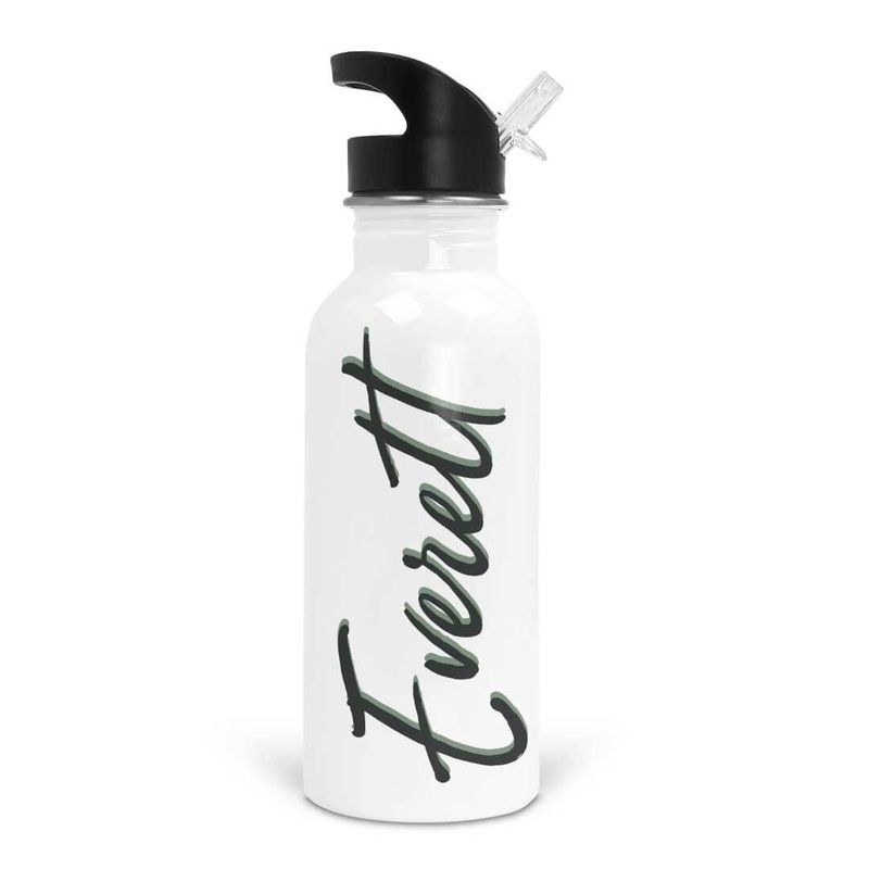 Olive & Moss Script Personalized Kids Water Bottle