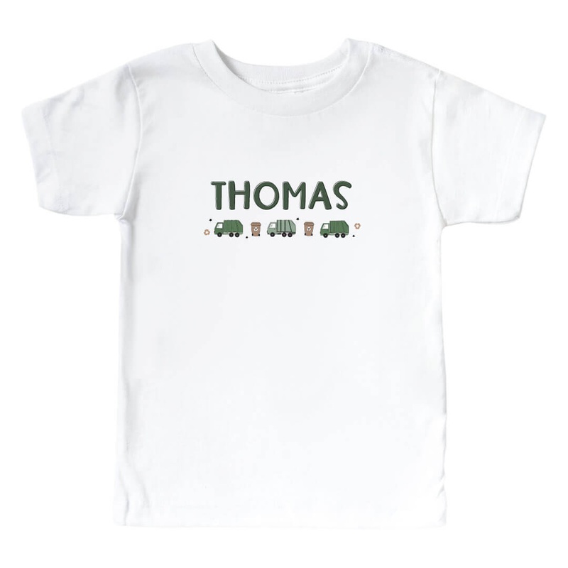Personalized Clean Up Crew Kids Graphic Tee | White