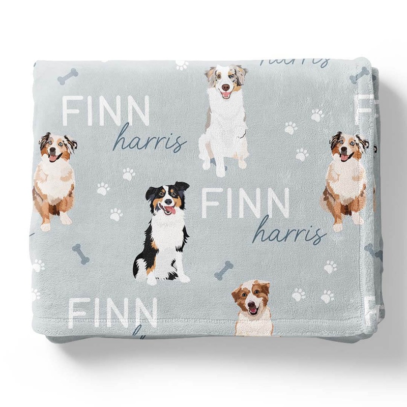 Personalized Kids Blanket | Australian Shepherd