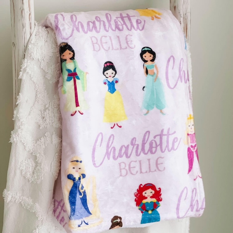Pretty Princess Personalized Toddler Blanket