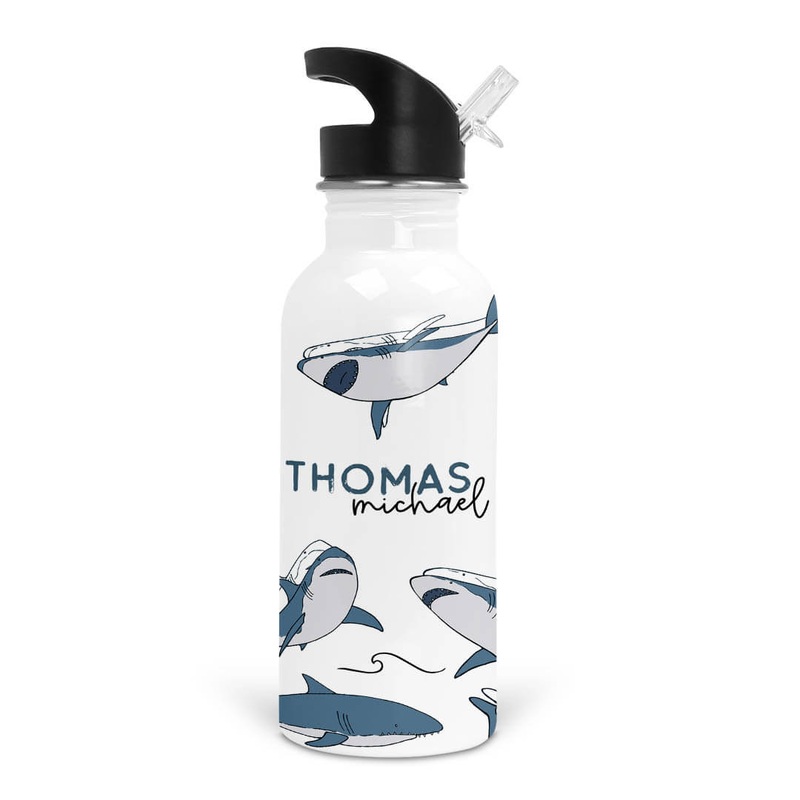 Sharks Personalized Kids Water Bottle