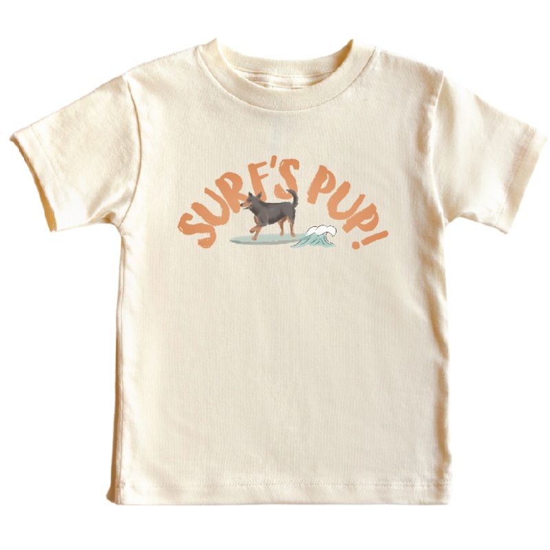 Surf’s Pup! Kids Graphic Tee | Natural