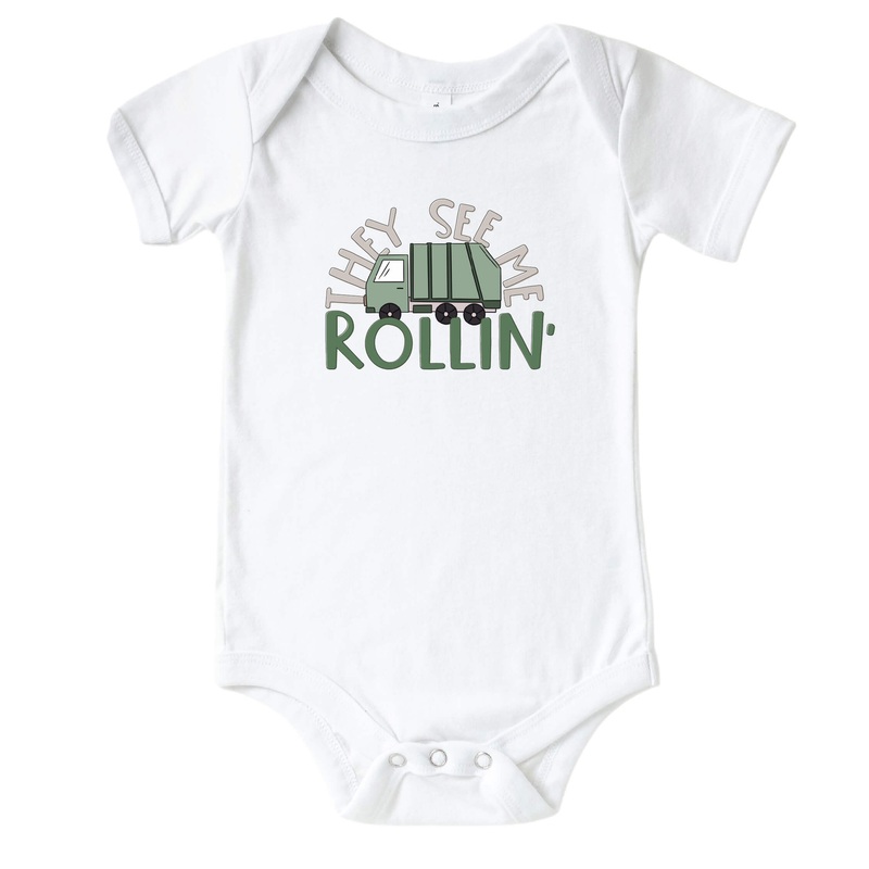 They See Me Rollin’ Graphic Bodysuit | White