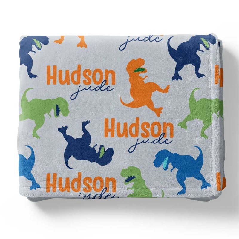 Tiny T-Rex Personalized Kids Blanket