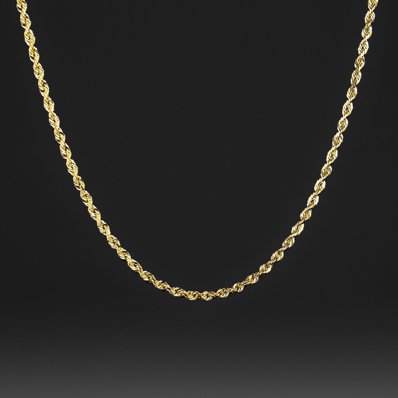 2mm Solid Gold Rope Chain Diamond Cut – Model 0389