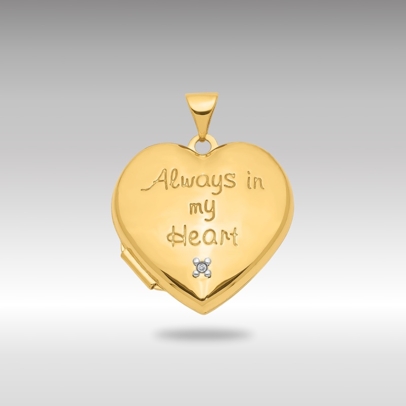 Gold “Always in my Heart” Heart Locket – Model XL638