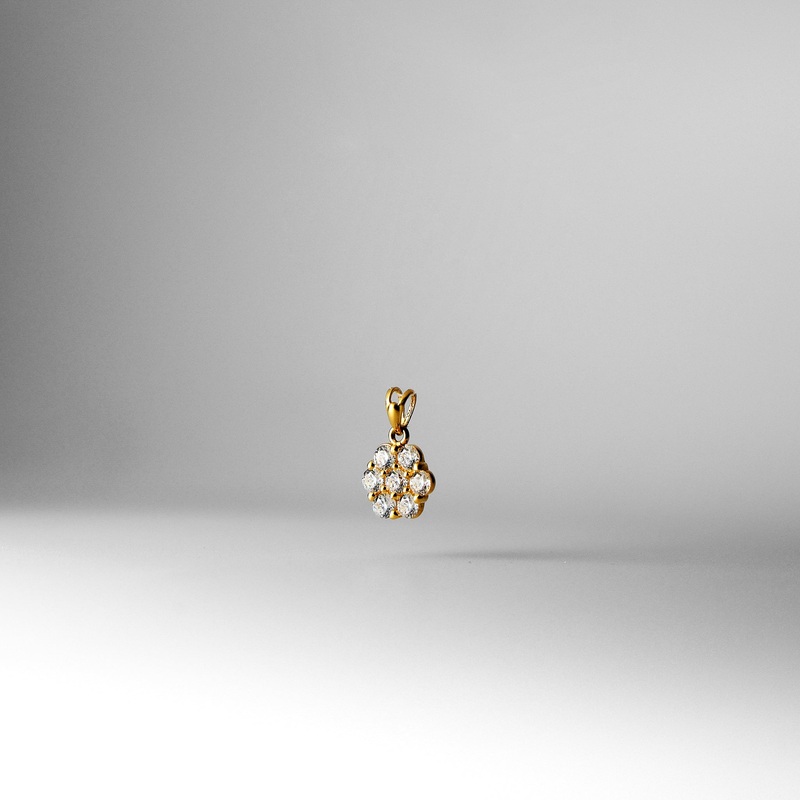Gold Cubic Zirconia CZ Flower Pendant – Model 693