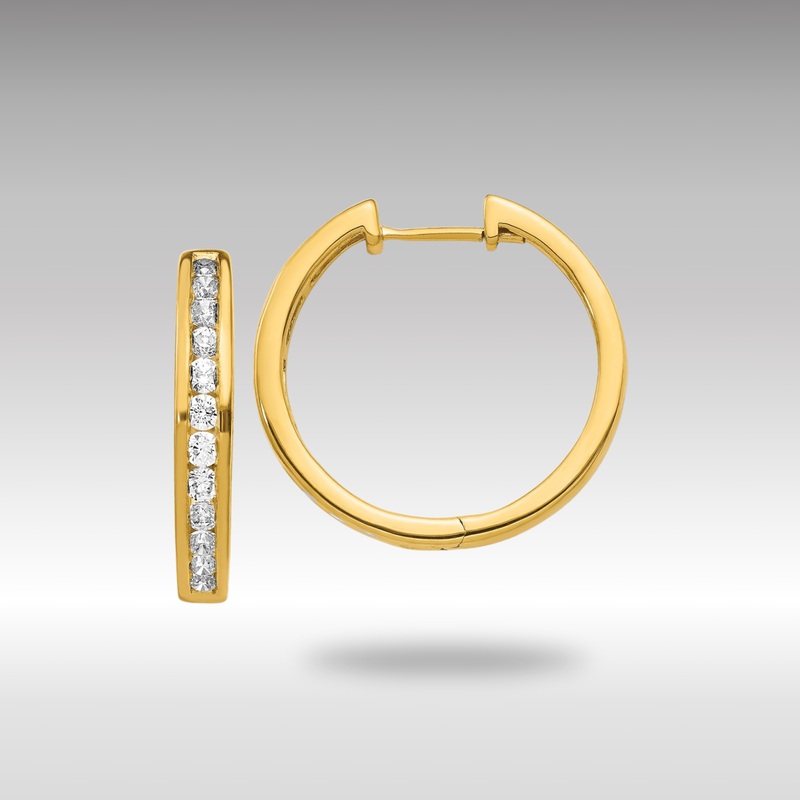 Gold Diamond Hinged Hoop Earrings – Model EM5366-100-YA
