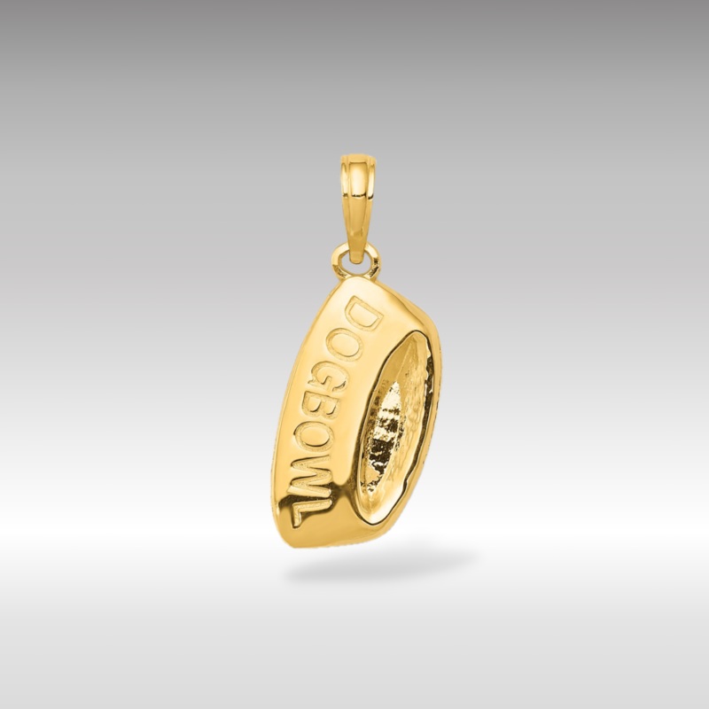 Gold Dog Bowl Pendant