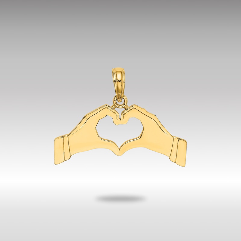 Gold Hands Forming a Heart Charm – Model K7109