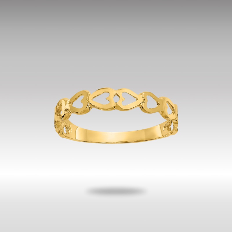 Gold Hearts Ring Model-D112