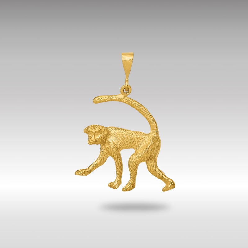 Gold Large Walking Monkey Pendant – Model C1166