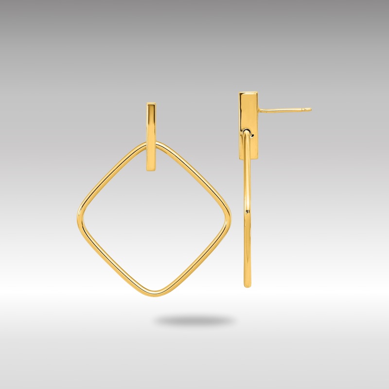 Gold Leslie’s 14K Polished Square Post Dangle Earrings – Model LE2215