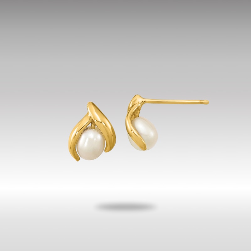 Gold Madi K 4-5mm Rice White FWC Pearl Earrings – Model SE3037
