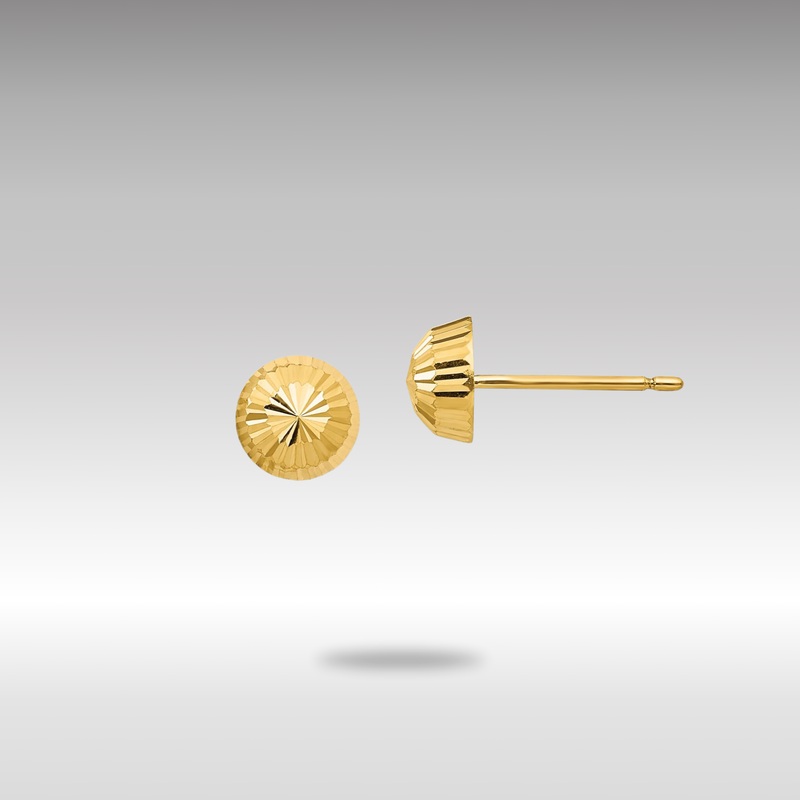 Gold Madi K Polished and D/C Swirl 5mm Button Post Earrings – Model SE118