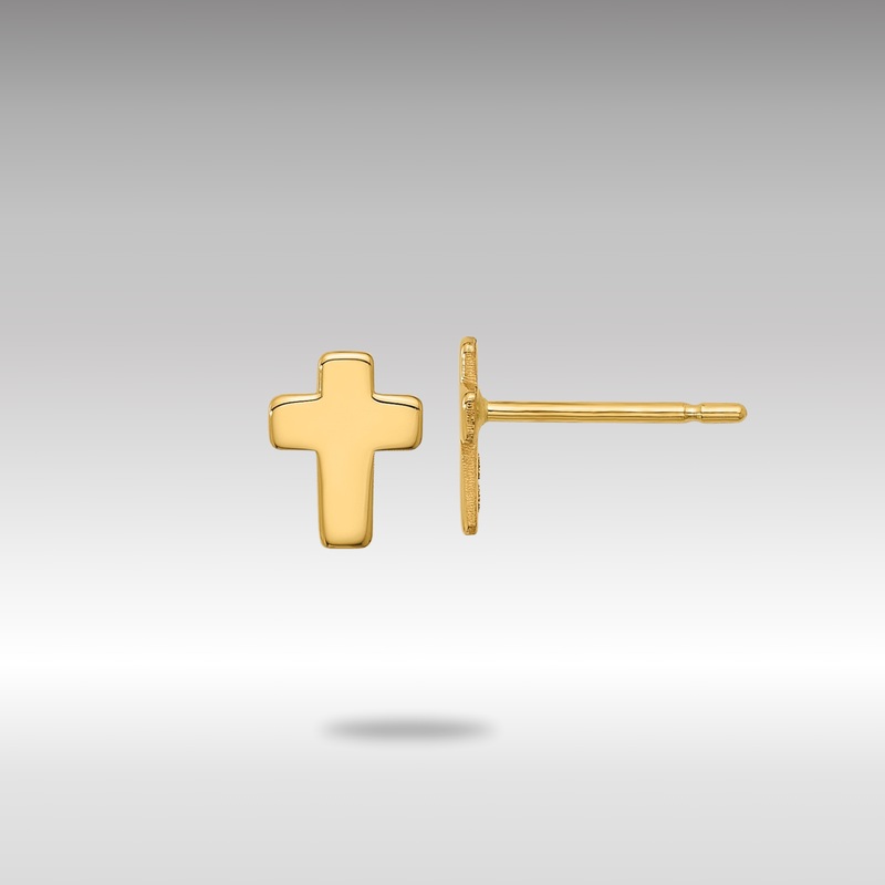Gold Polished Cross Post Earrings – Model TE664