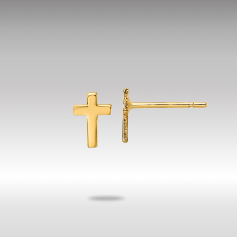Gold Polished Cross Post Earrings – Model XR589