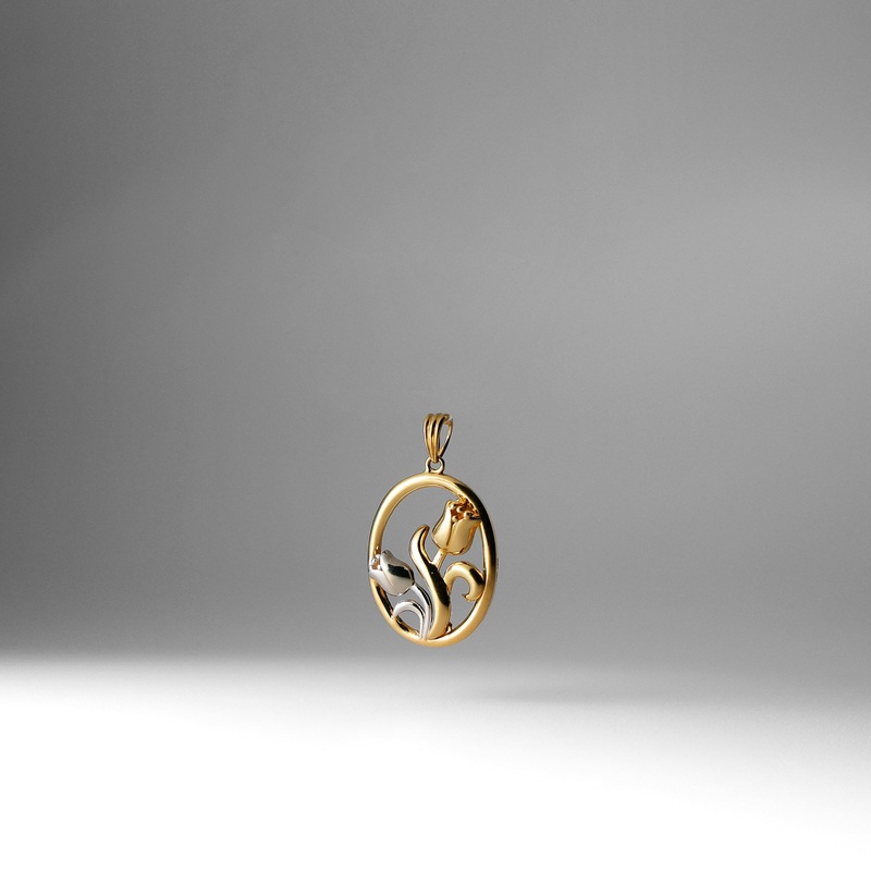 Gold Rose Pendant Two-Tones – Model 1737