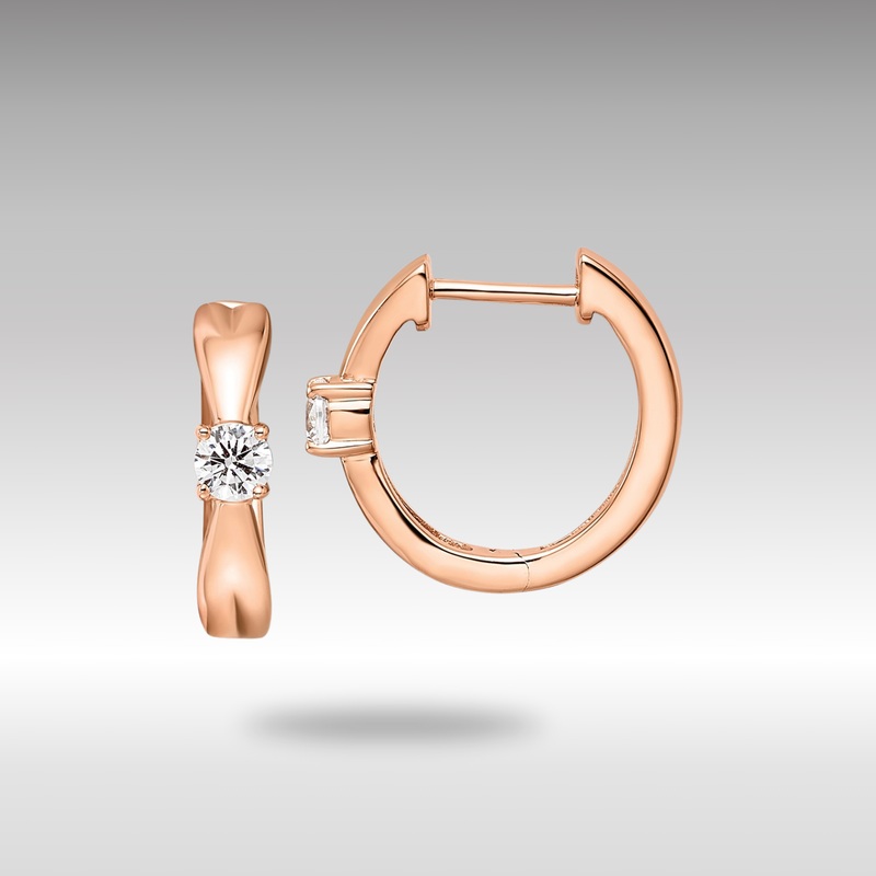 Rose Gold Lab Grown Diamond VS/SI FGH Hinged Hoops – Model EM10226-022-RLG