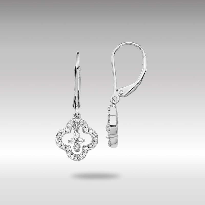 White Gold Diamond Leverback Earrings – Model EM5568-040-WA