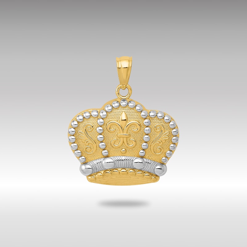 Yellow and White Gold Crown Pendant – Model C3085