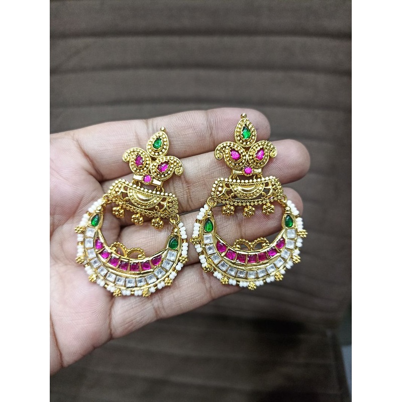 Fine Polki Kundan Earrings By  PKE80023