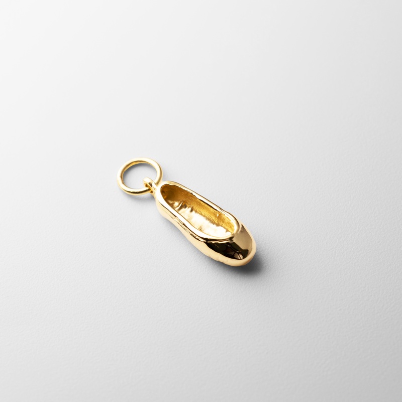 Gold 3D Ballet Slipper Pendant