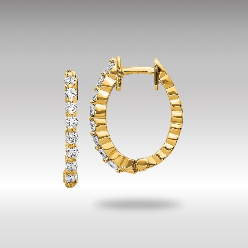 Gold AA Diamond Hinged Hoop Earrings – Model EM5408-025-YA