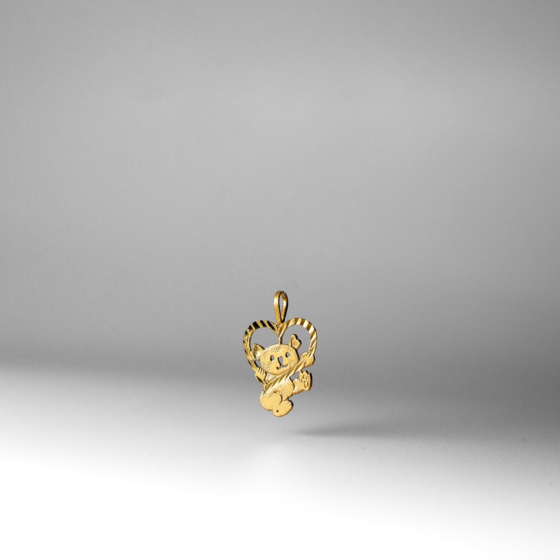Gold Baby Bear with Heart Pendant – Model 1655