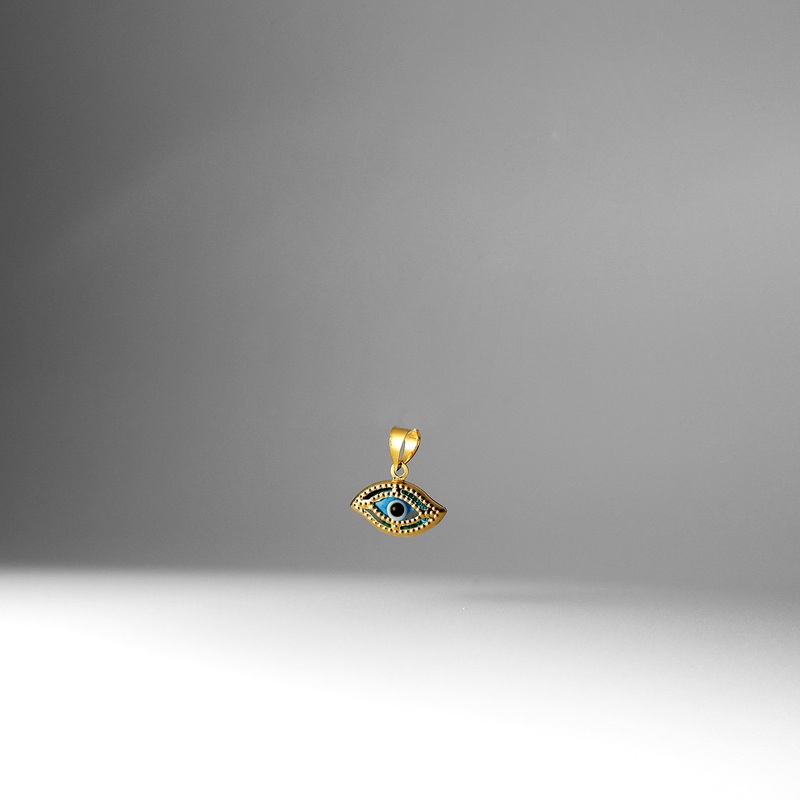 Gold Dainty Blue Evil Eye Gold Pendant