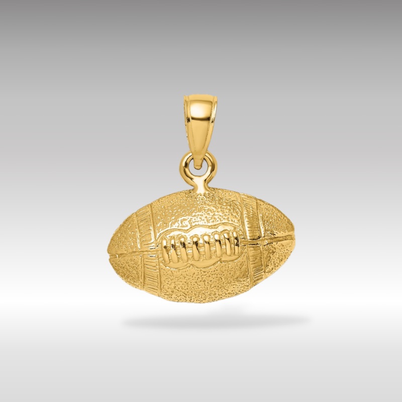 Gold Detailed 3D Large Football Pendant