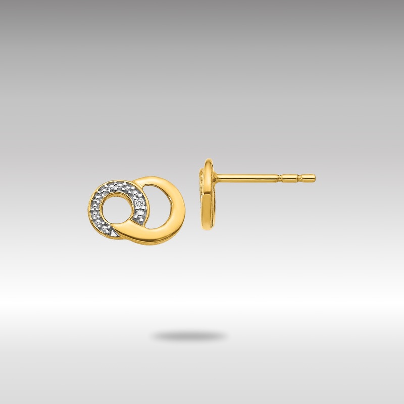 Gold Diamond Circles Post Earrings – Model EM5501-001-YA