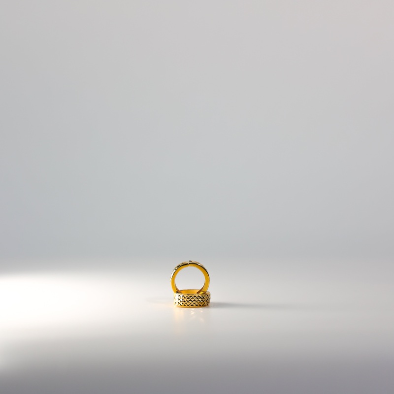 Gold Diamond Cut Bold Huggie Hoop Earrings 15MM Wide – Model 1064