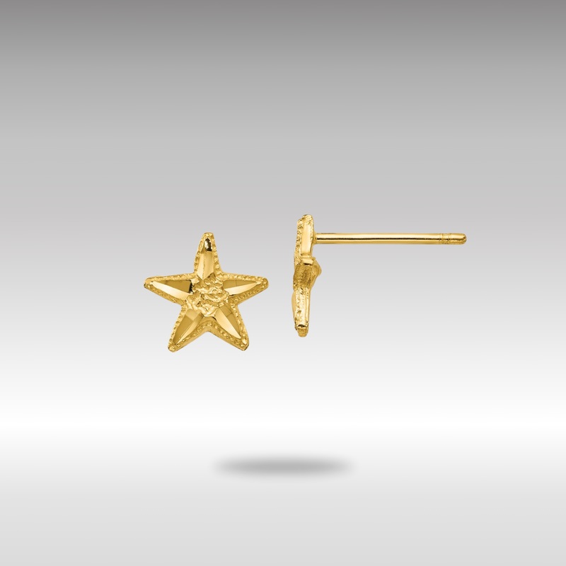 Gold Diamond-cut Starfish Earrings – Model TC749