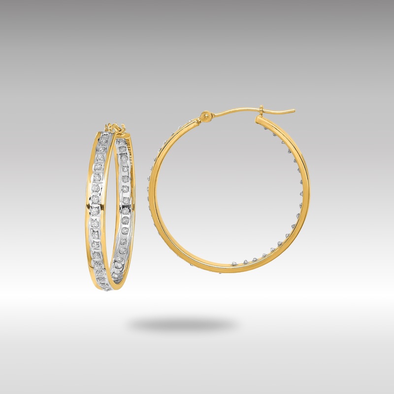 Gold Diamond Fascination In/Out Hoop Earrings – Model DF334