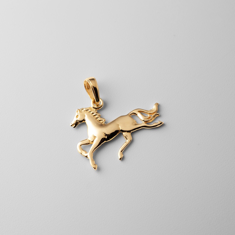 Gold Elegant Horse Pendant