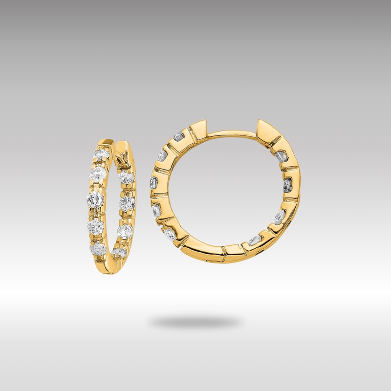 Gold Lab Grown Diamond VS/SI FGH Hinged Hoop Earrings – Model XE865LG