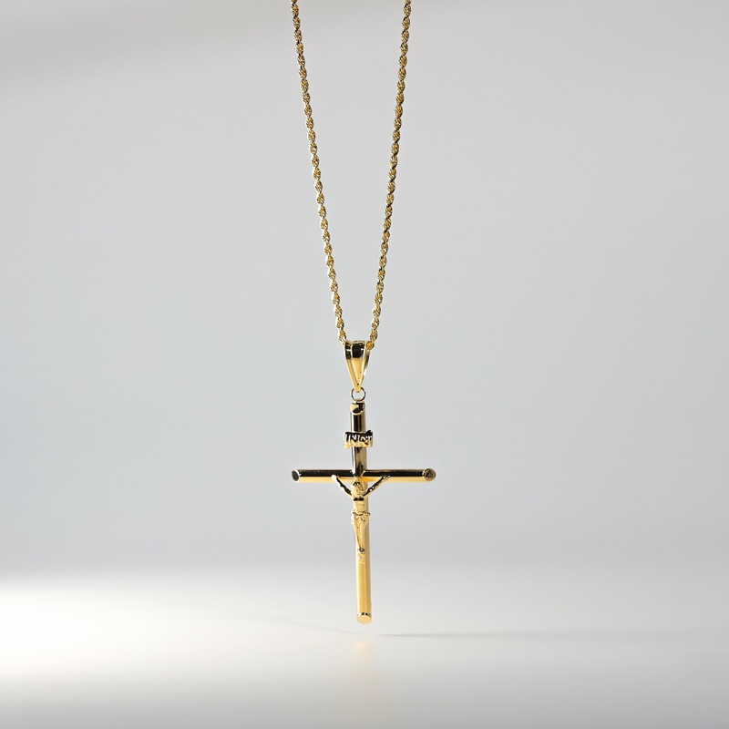 Gold Large Crucifix Cross Pendant – Model 0838