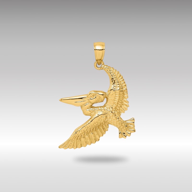 Gold Large Flying Pelican Pendant – Model K8062