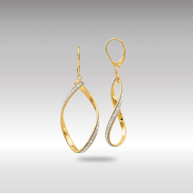 Gold Leslie’s 14K Glimmer Infused Twisted Leverback Earrings – Model LE1852