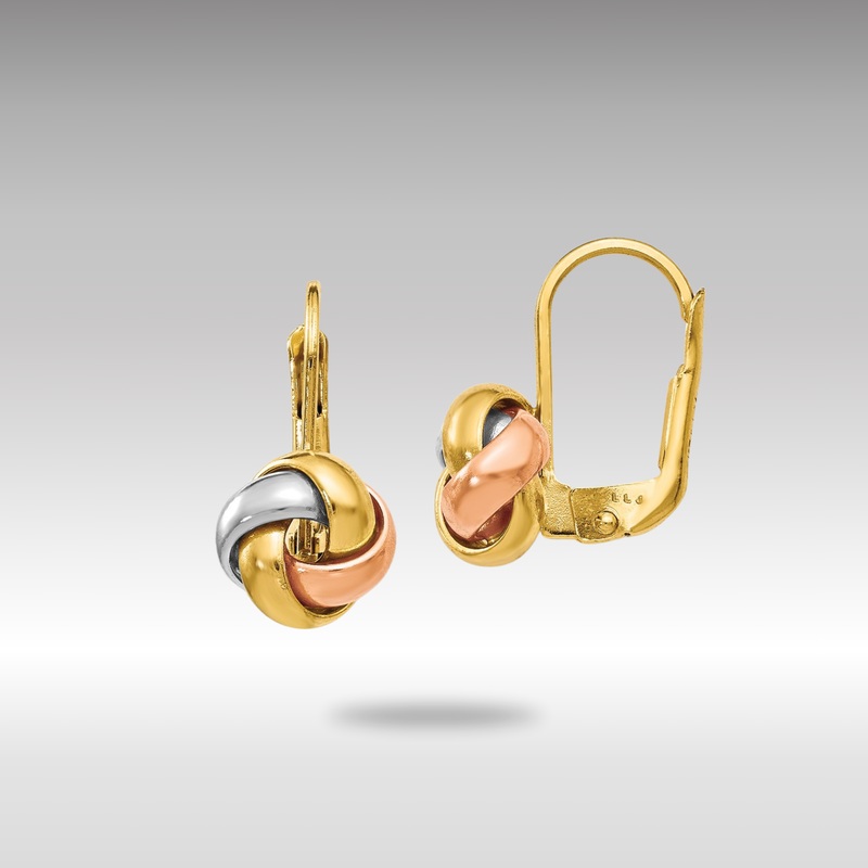 Gold Leslie’s Polished Love Knot Leverback Earrings – Model LE1448