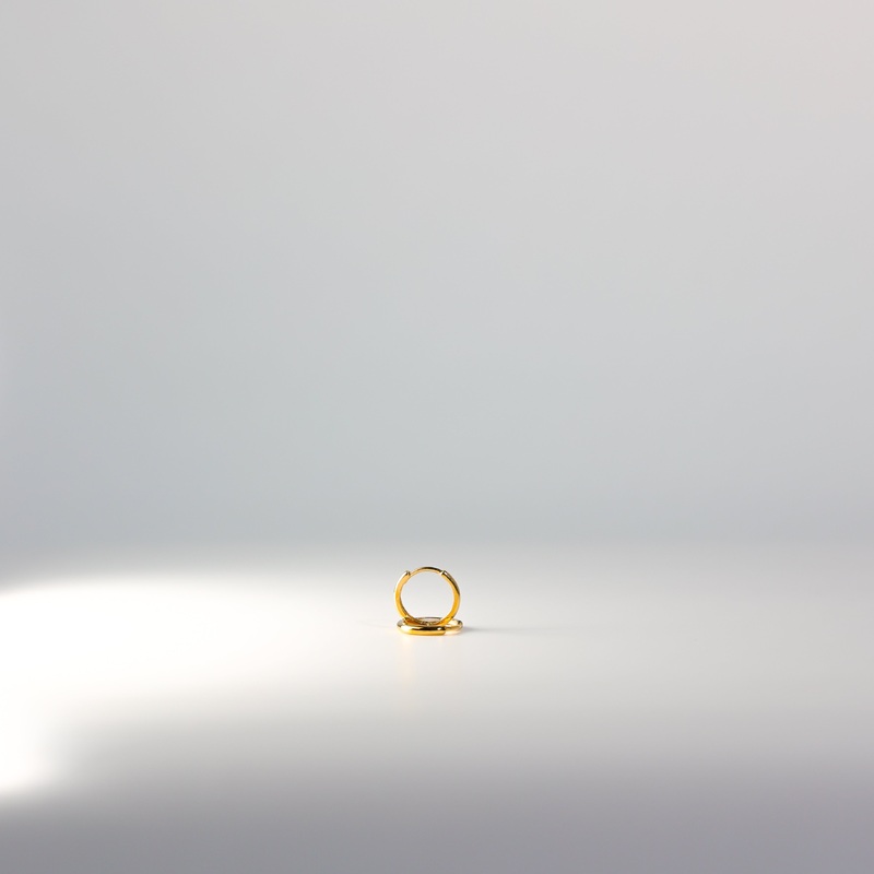 Gold Plain Huggies Earrings (11mm) – Model 224