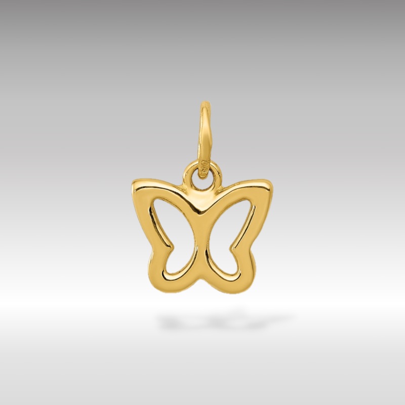 Gold Tiny Polished Butterfly Pendant