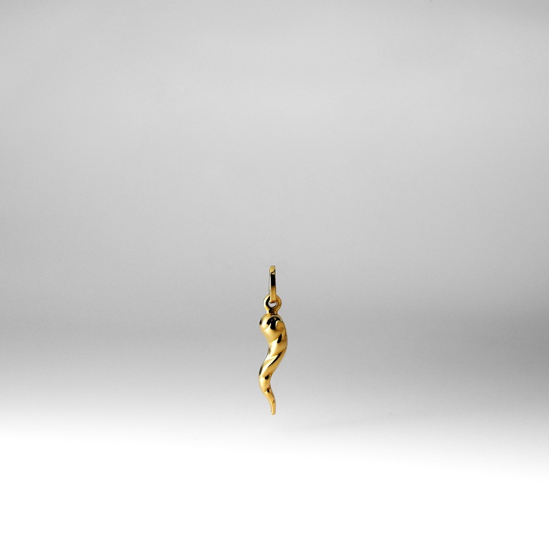 Gold Twisted Cornicello Italian Horn Pendant – Model 459