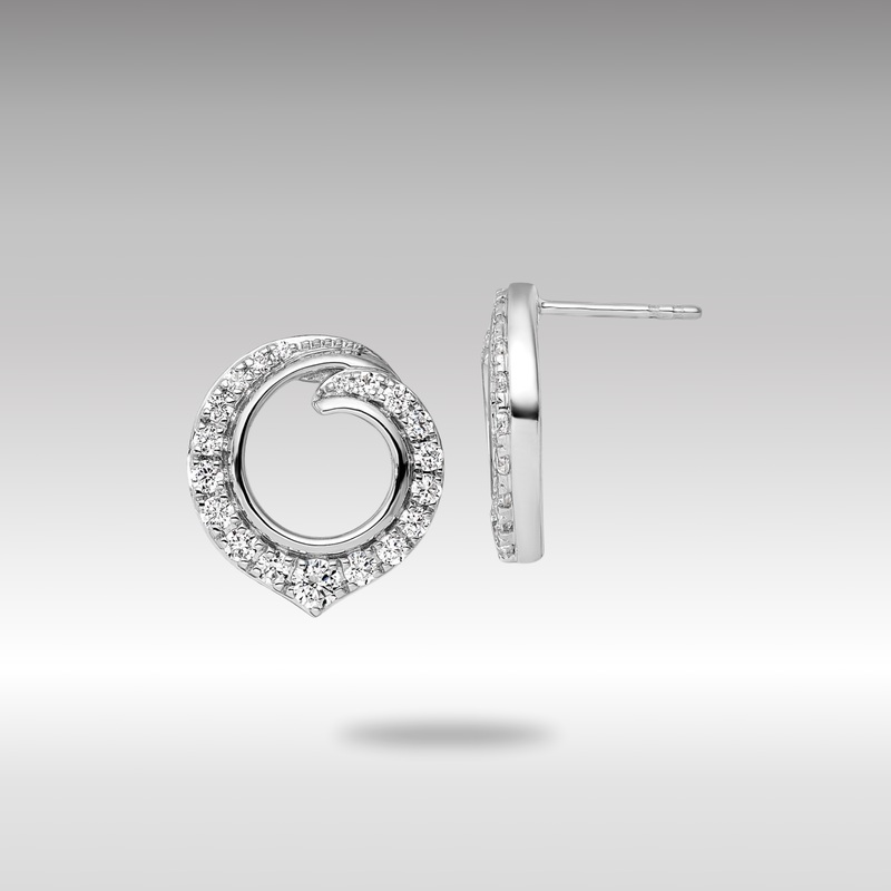 White Gold Lab Grown Diamond VS/SI FGH Circle Post Earrings – Model EM10229-100-WLG