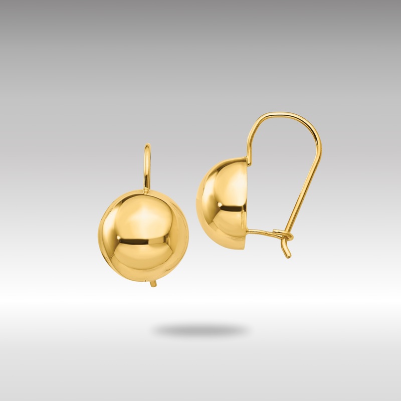 Gold 12.00mm Hollow Half Ball Earrings – Model TH658