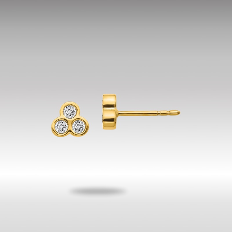 Gold 3-stone Diamond Earrings – Model EM4179-025-YA