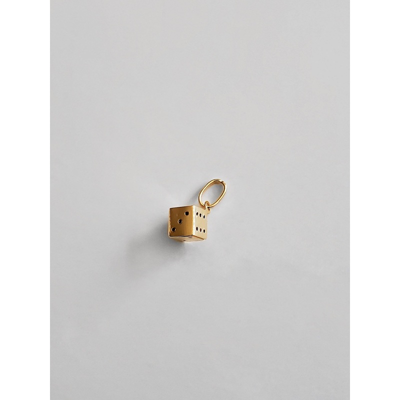 Gold 3D Dice Pendant – Model 461